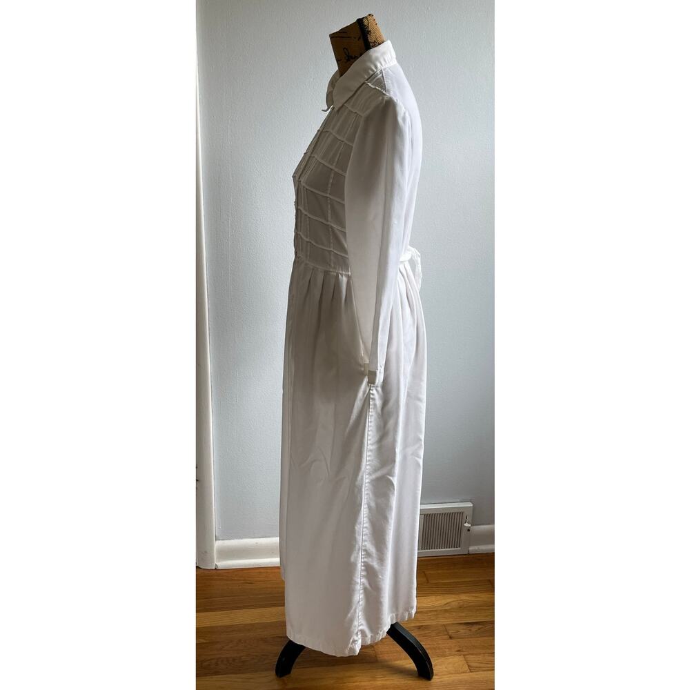 90s Dressed In White Rayon Checkered Top Button Long Sleeve Maxi Dress Women’s S - Picture 4 of 9